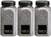 Mica Decorations decoratie stenen/granulaat - 3x - 650ml - zilver