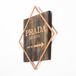 Elegant decoratief houten wandaccessoire, 54 x 54 cm, walnoot & koper
