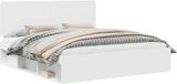 vidaXL Bedframe met hoofdeinde, wit, 180 x 200 cm, massief grenenhout
