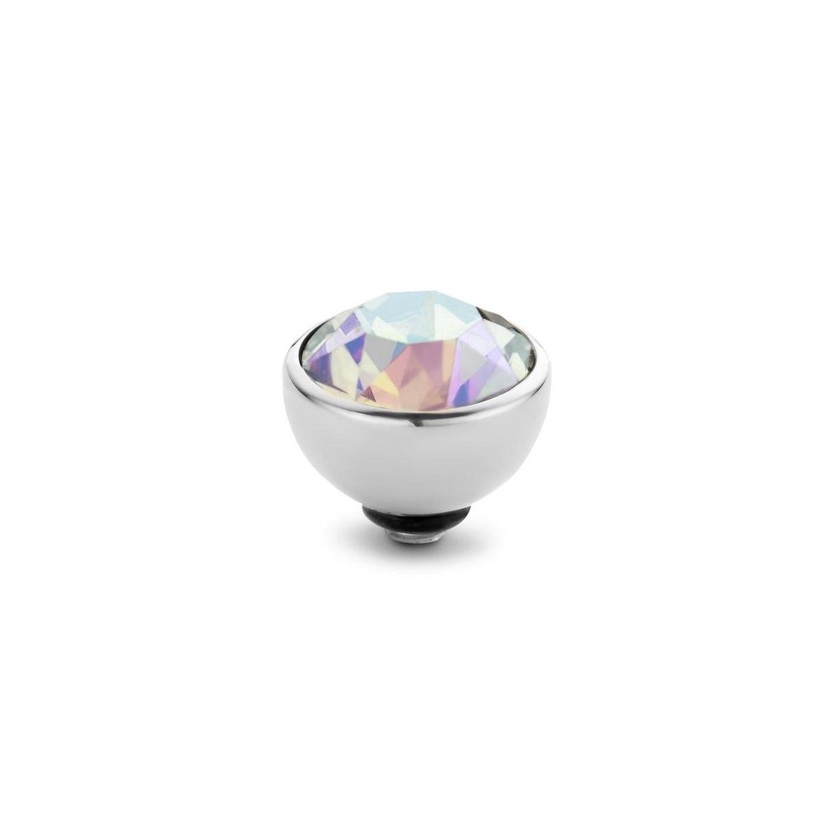 Melano jewelry Melano twisted steen rond - zilverkleurig + AB - dames - 8mm