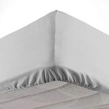 Douceur d'Intérieur Hoeslaken voor eenpersoonsbed, 90 x 190 cm, microvezel, effen, lichtgrijs, 100% polyester