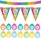Haza Verjaardag versiering pakket Happy Birthday - ballonnen/vlaggetjes/feestslinger