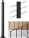 VEVOR Poteau de câble, 914 x 25,4 x 50,8 mm, Acier inoxydable, Noir