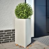 vidaXL Plantenbak Driehoek Staal Wit 50x43x75 cm