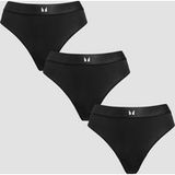 MP Women's Mid Rise Bikini Brief (3 Pack) - Black - M