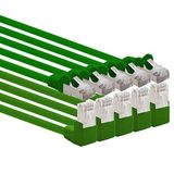 1aTTack.de 7,5m CAT6 LAN-netwerkkabel RJ45 90° hoek, 5 stuks - groen