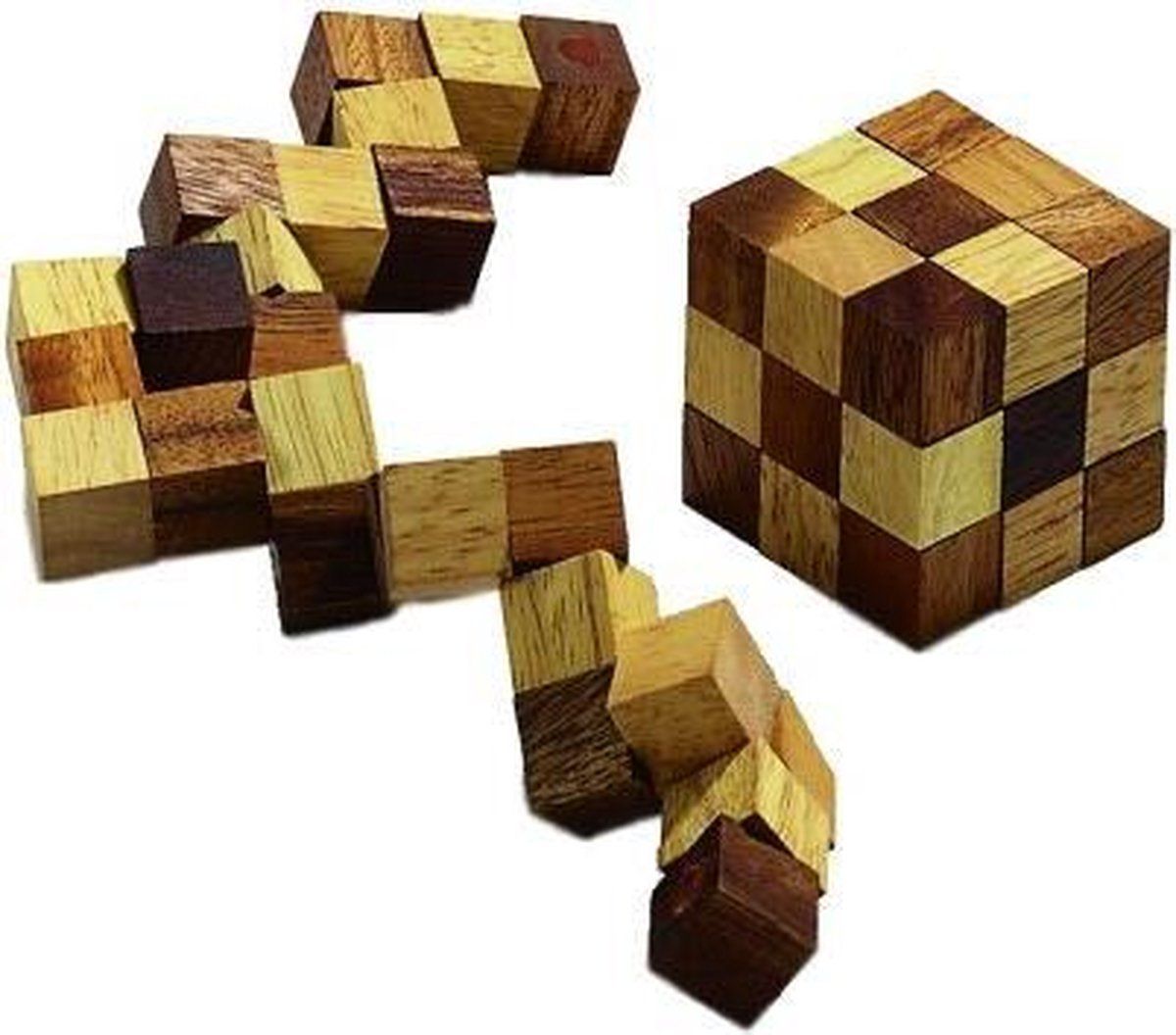 Philos Slangenkubus Puzzel Middel - Hout - 4014156060111