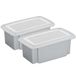 Sunware 2x pièces boîte de rangement plastique 7 litres gris 38 x 21 x 14 cm avec couvercle refermable