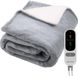 Auronic Elektrische Deken - 200 x 180 cm - 2 Persoons Warmtedeken - 9 Warmte en Timerstanden - Verwarmingsdeken - Sherpa Fleece - Grijs