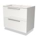 Maxaro Badkamermeubel 80cm Modulo Hoogglans Wit 2 Lades Vlak Wastafel Solid Surface