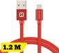 Swissten câble USB-C vers USB-A - 1,2 m - Nylon tressé - Câble de charge rapide et câble de données - Rouge