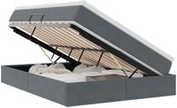 vidaXL - Opbergbed - met matras - Donkergrijs - 140 x 200 cm - Fluweel
