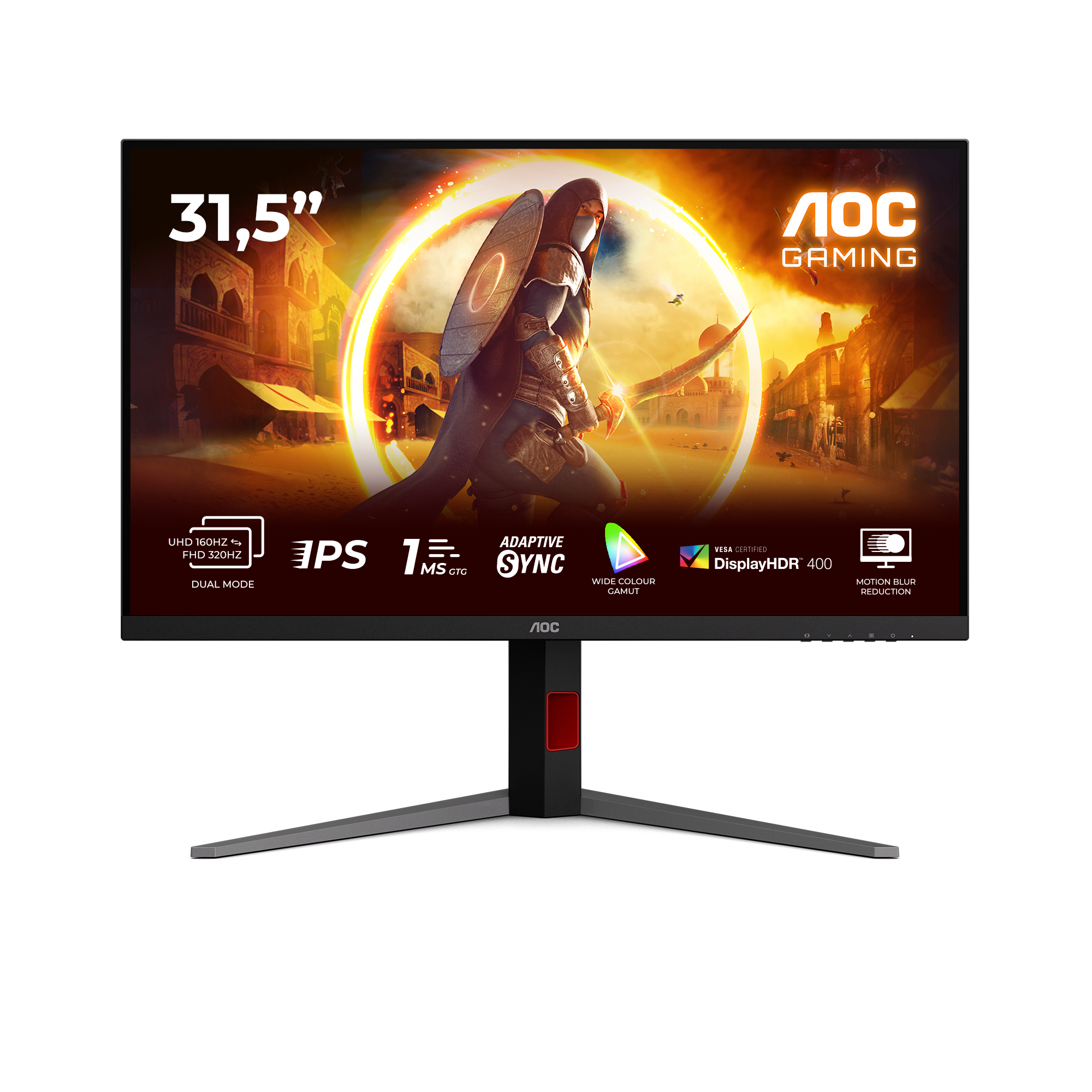 AOC G4 U32G4U 31.5" 4K Ultra HD 320Hz Gaming Monitor - Black/Red