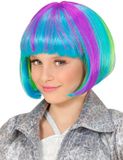 Finidi Pruik popster kind in neon kleuren