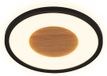 Briloner Sufit Wood - LED Plafonniére - plafondlamp met houtdecor - met indirect licht - warm wit licht - Ø29 x 3 cm - zwart