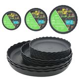 ECOESPTI 12 stuks plantenschotel, 6 8 10 inch duurzame plastic plantenbak, zwarte ronde plantenpotschotel, druppelbak voor binnen en buiten tuin