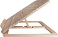 RAYHER 62797000 Tabletstandaard, boekenstandaard van hout, FSC-gecertificeerd, 28 x 21 x 3,4 cm, tafelstandaard, leesstandaard hout, verstelbaar, drie hoeken