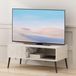Support TV, style Mid-Century, adapté aux téléviseurs jusqu'à 40 pouces, blanc marbre