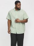 JACK&JONES JJEBREEZE LINEN BLEND SHIRT SS SN PLS Heren Overhemden Korte mouw Chambray Blue 5XL