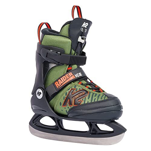 K2 Skates Jongens Raider Ice schaatsen, Groen-oranje, M (EU: 32-37 - UK: 13c-4 - MP: 19-23)