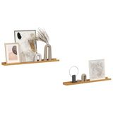 vidaXL Wandplank met plank, 2 stuks, beige, 80 x 9 x 3 cm, bewerkt hout