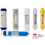 Universele Nature Water Professionals Universele filter voor omgekeerde osmose, 5 stuks, incl. Vontron-membraan met 50 GPD, teflon-rol, connectoren en T, ideaal voor 6-traps universele apparaten