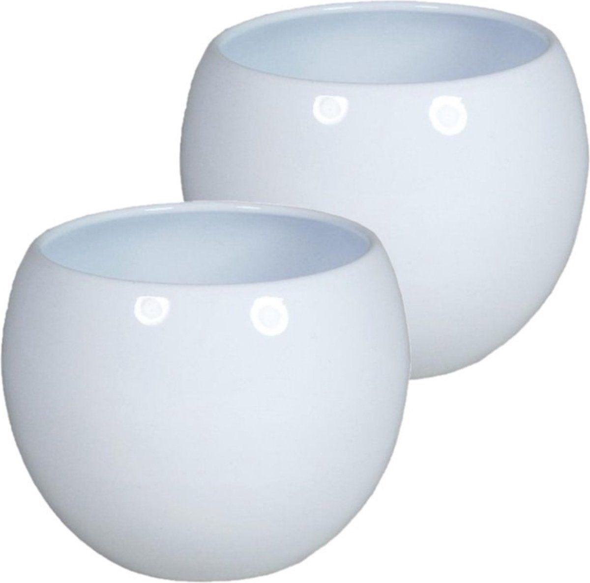 Floran Bloempot/plantenpot - Keramiek - Wit - Ø11 cm - 11 cm Hoog