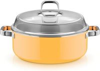 WMF Fusiontec Mineral Pro 0519125290 Stoofpan met deksel, 28 cm, duurzaam, krasbestendig materiaal, braadpan met deksel, geschikt voor alle warmtebronnen, Made in Germany, Mango Yellow