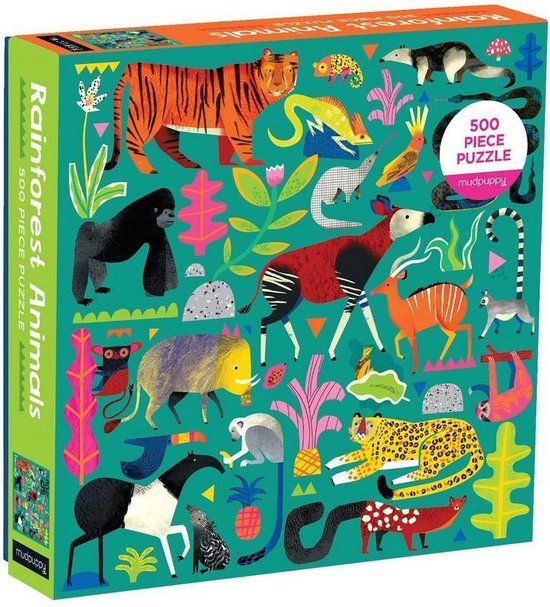 Galison Puz 500 Family Rainforest Animals
