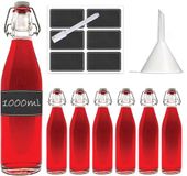 Casavetro 6 x 1000 ml swing top lege glazen flessen wit