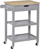 HOMCOM Keukenwagen - MDF - 66,5x40x84,5cm - Grijs