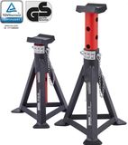 AREBOS Set van 2 Assteunen - 3 Tons - Verstelbare Assteunen - 295 tot 442 mm - Zwart / Rood