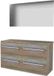 Basic Line Ultimate 46 Badkamermeubelset - 120 x 46 cm - Met Grepen - 4 Lades - Wastafelblad - Spiegel met Indirecte LED Verlichting - Scotch Oak