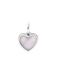 Lucardi Dames Stainless steel bedel hart wit - Hanger - Staal - Zilverkleurig
