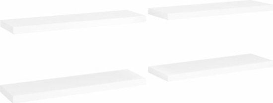 vidaXL Wandschappen zwevend 4 st 80x23,5x3,8 cm MDF wit