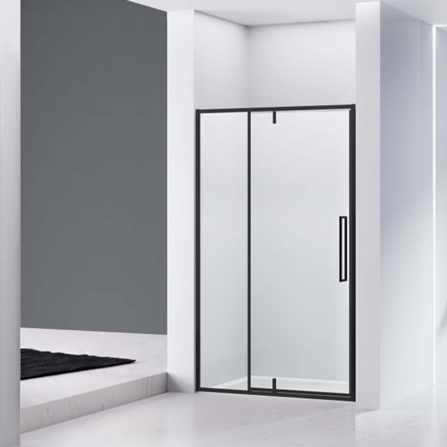 van Rijn Nisdeur ST04 140x200 cm Helder Glas Mat Zwart