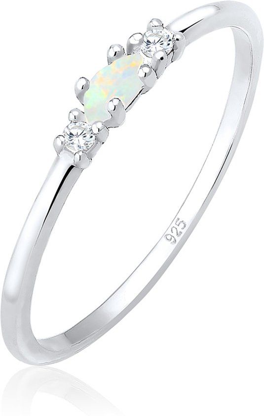 Elli Ring vintage zirkonia marquise opaal 925 zilver