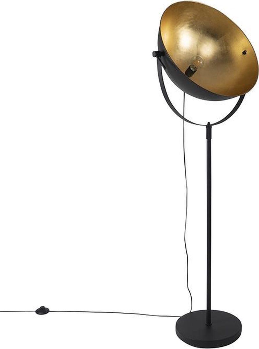 QAZQA Magnax - Industrial Floor Lamp - Black - H 187 cm