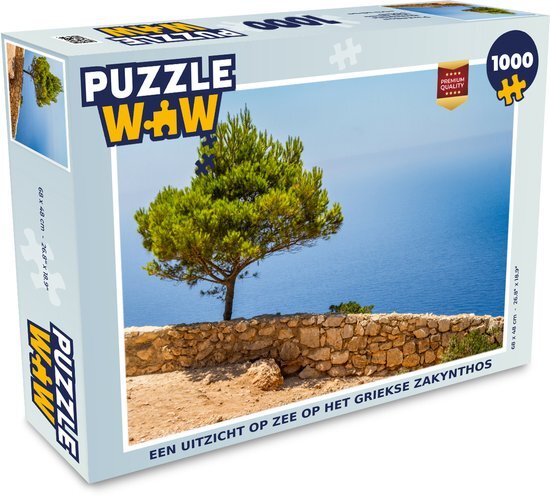 MuchoWow Puzzel Een uitzicht op zee op het Griekse Zakynthos - Legpuzzel - Puzzel 1000 stukjes volwassenen - Sinterklaas cadeautjes - Sinterklaas voor grote kinderen