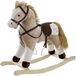 Cheval à bascule beige - Avec son de galop - Berceau à bascule - Dès 36 mois - 74 x 30 x 69 cm