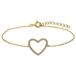 Lucardi - Dames Zilveren goldplated armband met zirkonia - Armband - 925 Zilver - Goudkleurig - 19 cm