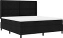 vidaXL Boxspringbed met hoofdeinde Zwart 180 x 200 cm Stof