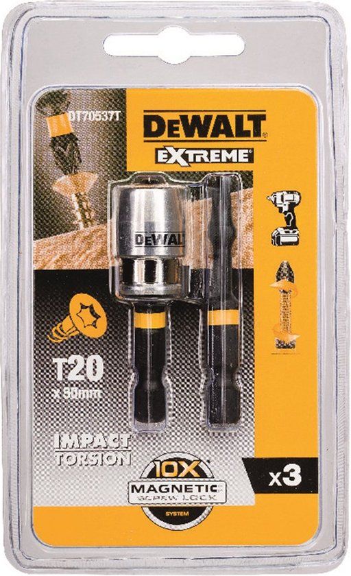 DeWALT DT70537T Extreme Impact Torsion Schroefbits T20 50mm 2 Stuks + MagLock bithouder