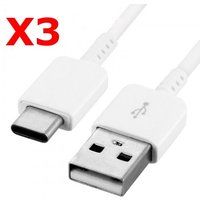 Little Boutik Kabel USB / Type C Wit Veel 3 voor Samsung Sony LG Wiko Huawei HTC Nokia Asus Archos TEENO Little Boutik®