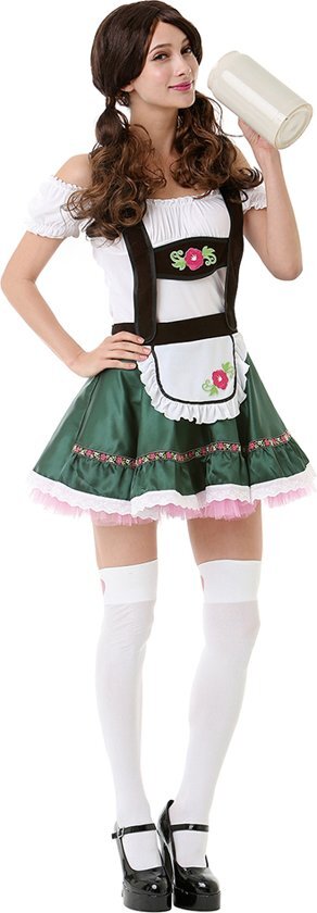 - Tiroler Jurkje â€“ Dirndl Miss Oktoberfest Oktoberfest kleding voor dames â€“ Dirndl jurkje maat M â€“ Verkleedkleding voor dames kleur groen, bruin en roze