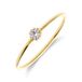 Lucardi Dames 9 karaat ring met zirkonia - Goudkleurig - Ringmaat 19 / 60 mm