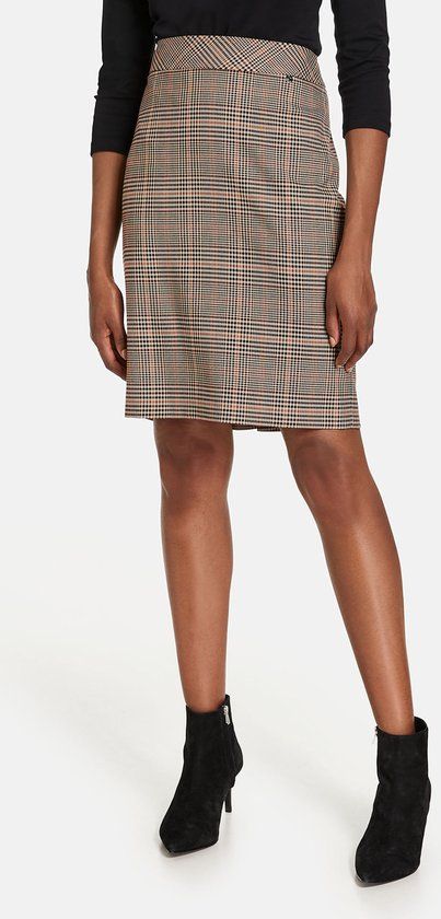 GERRY WEBER Dames Kokerrok Sand Stone / Toffee gemustert - 36