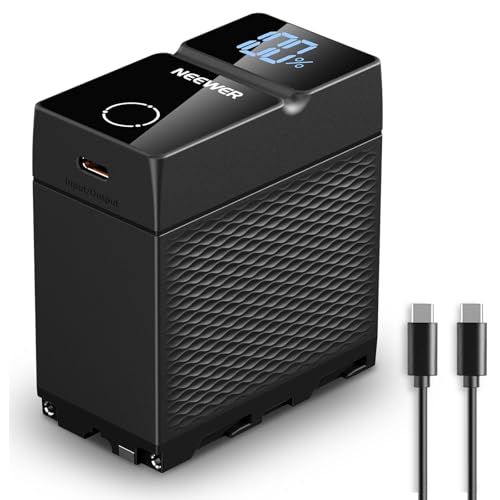 NEEWER Reservebatterij NP-F970 10500 mAh, snel opladen PD 45 W, volledig opladen 2,3 uur, OLED/USB A/C, voor monitorcamera's, compatibel met Sony FX3 FX30 A7IV A7SIII Canon R5 R6 Nikon Z8, NW-F970U