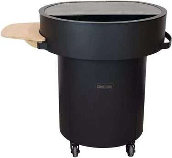 Grill Guru BBQ Plancha - Houtskoolbarbecue - Zwart met RVS plaat