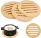 4 tapis d'isolation naturels, tapis d'isolation, tapis d'isolation ronds résistants à la chaleur pour la cuisine, tapis d'isolation antidérapants, tapis vapeur, dessous de plat en bois pour bols, cuisine, assiettes